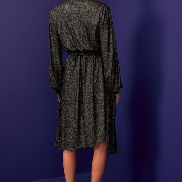 C/MEO Collective Black Metallic Wrap Dress XS - Picture 5 of 7